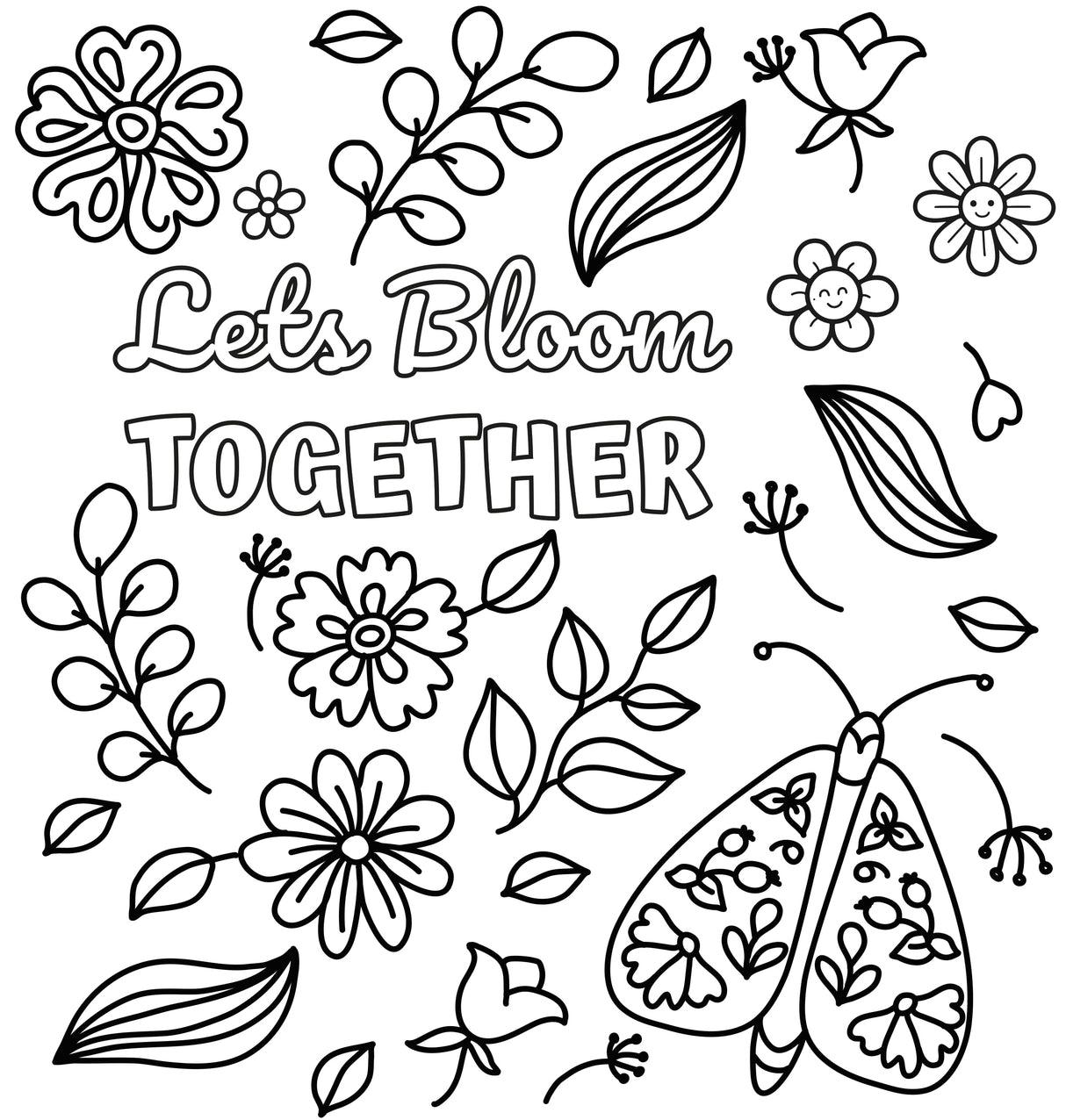 BUTTERFLIES AND FLOWERS Bold and Easy Coloring Book: Relaxing Large-Print Designs for Stress Relief and Joy PAGE PUBLICATIONS