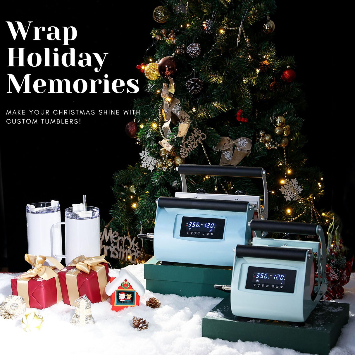 OFFNOVA 2 in 1 Dual 40 OZ Tumbler Heat Press Machine Double Station Combo Mug Heat Press Machine for 30oz 40oz Tumbler Top and Tapered Bottom Full Wrap Sublimation Printing OFFNOVA