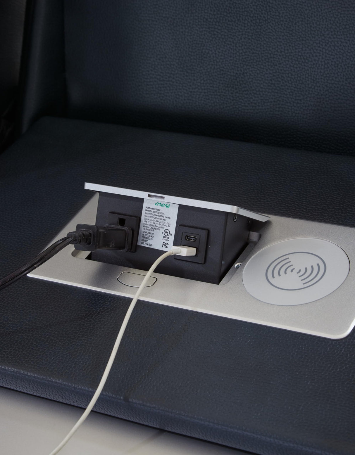 Signature Design by Ashley Fyne-Dyme Contemporary Power Reclining Sofa with USB Charging Ports and Adjustable Headrest, Blue Signature Design by Ashley