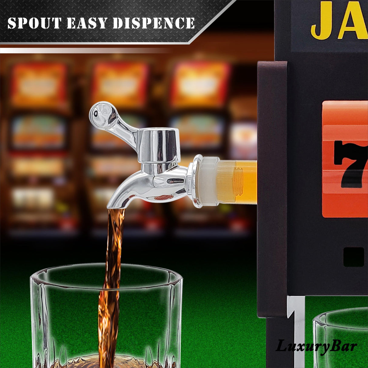 Slot Whiskey Decanter Set 32oz Whiskey Decanter Sets for Men with Spout Stones &Tray,Casino Liquor Decanter Dispenser Decanters for Alcohol Tequila Decanter Bourbon Gifts for Men Dad Him Husband LuxuryBar