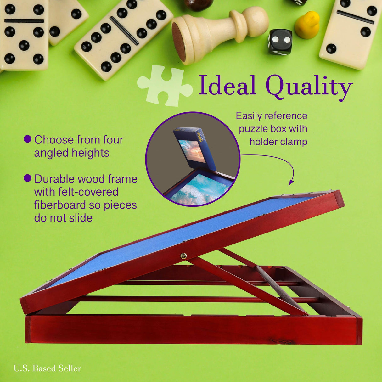 Jigitz 1500 Piece Jigsaw Puzzle Board Easel - Fold and Tilt Adjustable Felt Puzzle Board Tabletop Jigsaw Easel Board - 26" x 35" Portable Tabletop Puzzle Saver Jigitz