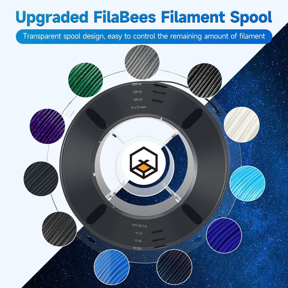 FilaBees ASA Filament 1.75mm Sparkle Storm Gray,ASA 3D Printer Filament 1kg(2.2lbs),Heat&Weather Resistant&High UV Resistance 3D Printing Filament±0.02mm Perfect for Printing Outdoor Functional Parts FilaBees