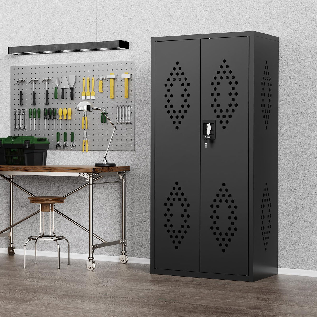 Eltean 15-18 Gun Safe for Rifles and Pistols,DIY-Friendly Gun Cabinet with Customizable Storage Space,DIY Rifle Safe with Distinctive Appearance and Ventilation for Shotgun. Eltean