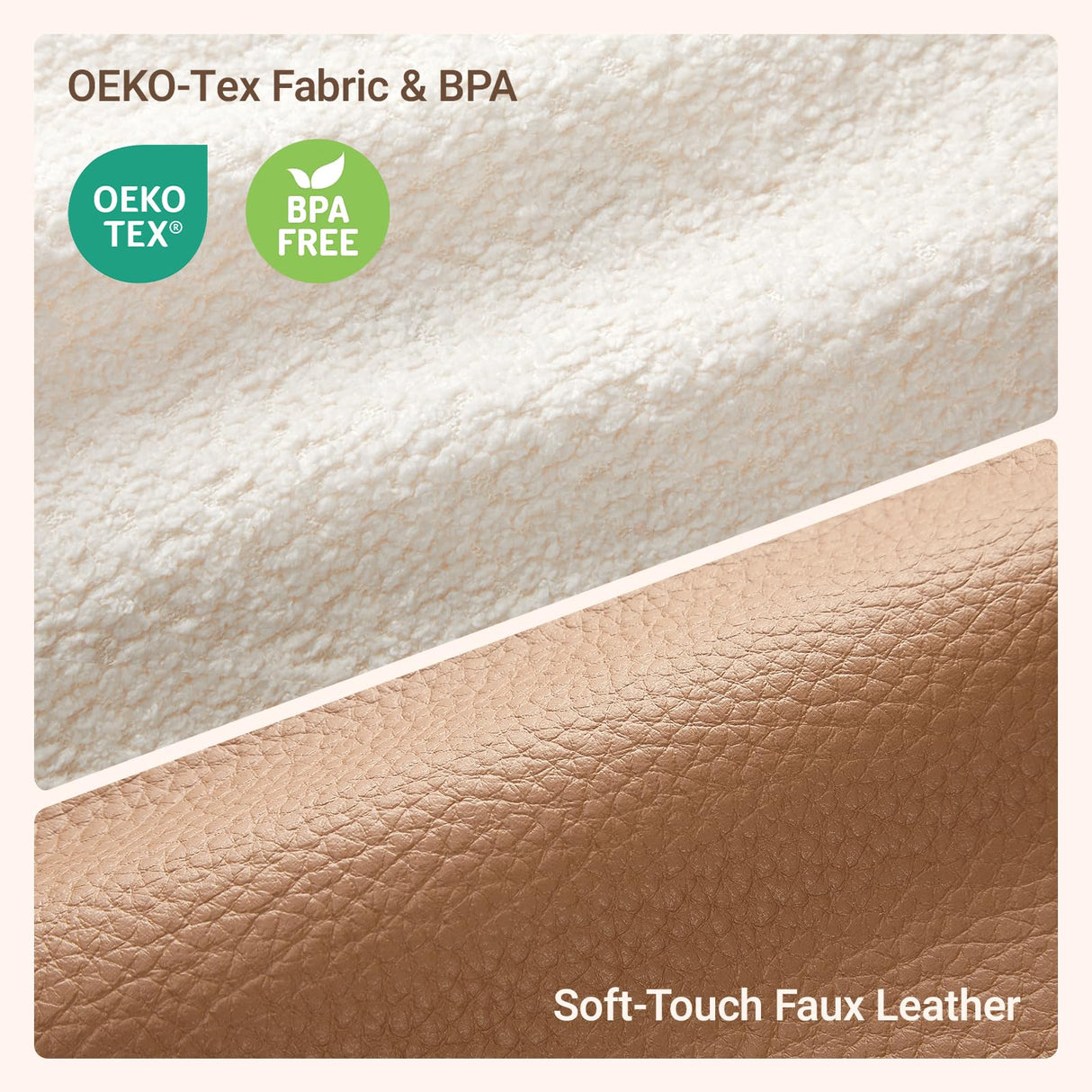 MAMAZING Nursery Rocking Chair Glider with Adjustable Armrests for Breastfeeding, Upholstered Nursing Chair with Removable Cover for Mom and Baby(Brown/Beige) MAMAZING