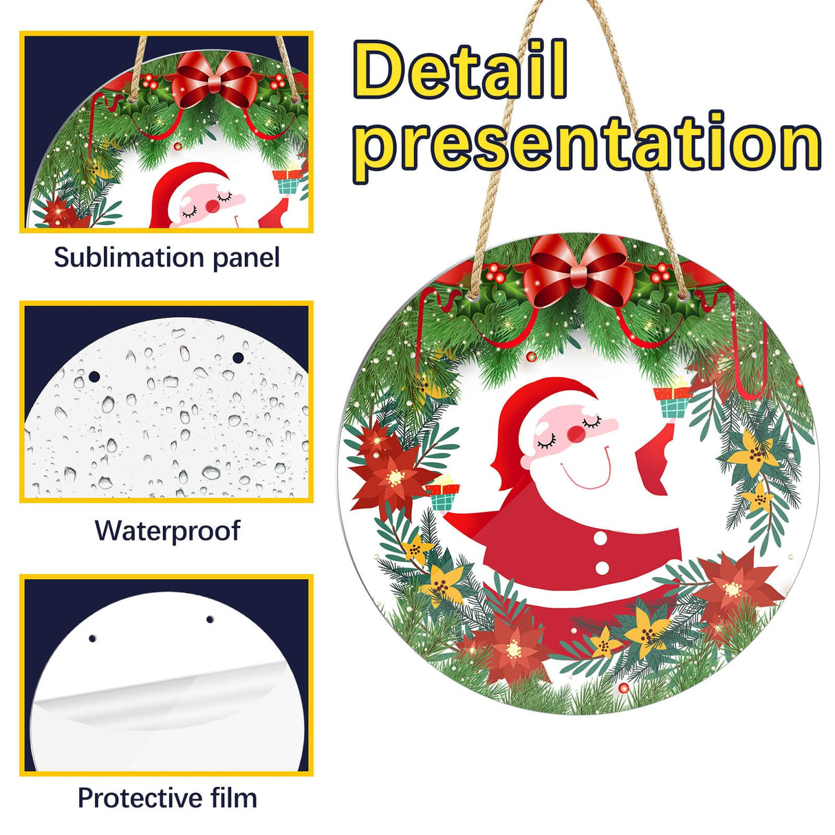 12 pcs sublimation door hanger blanks,10 inch metal circle Unfinished Blank Sign Door Hanger,sublimation sign blanks,sublimation ornament blanks decorative door hanger,blank door hangers LIZOIDZSM