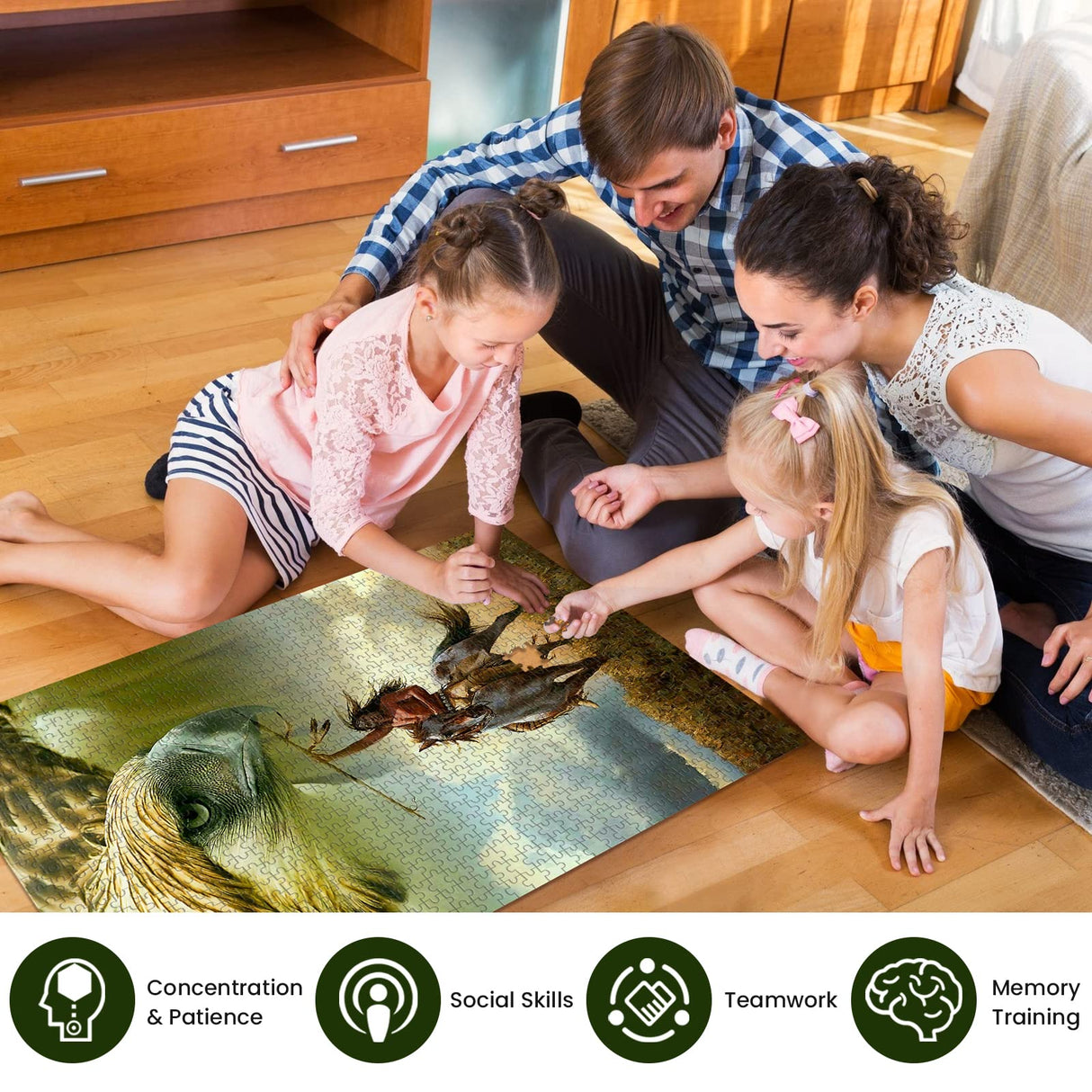 MAIYOUWENG 1000 Piece Wooden Puzzles for Adults Family Elderly or Kids, Warrior and Animal Puzzle Game for Parent-Child, Funny 1000 Piece Native American Jigsaw Puzzle Toy Gift for Friend Wife Mom MAIYOUWENG