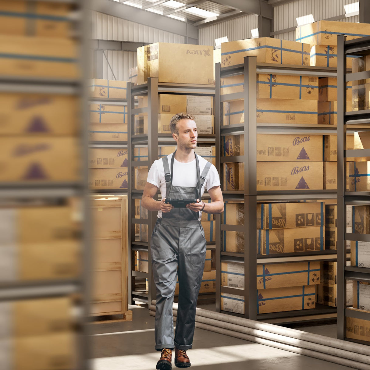 78" H,Metal Garage Shelving Heavy Duty 5-Tier Adjustable Storage Shelves Easy to Assemble, Garage Organization with 4500lbs Capacity,Shelving Racks for Storage,Ideal for Garage,Basement,Warehouse Hymnxemo