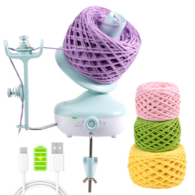 Etcokei Cordless Yarn Winder, Rechargeable Electric Yarn Ball Winder with 2200mAh Battery, Compact Yarn Cake Winder for Crocheting, Smart Automatic Yarn Spinner, Ideal Helper for Craft Lovers(Mint)