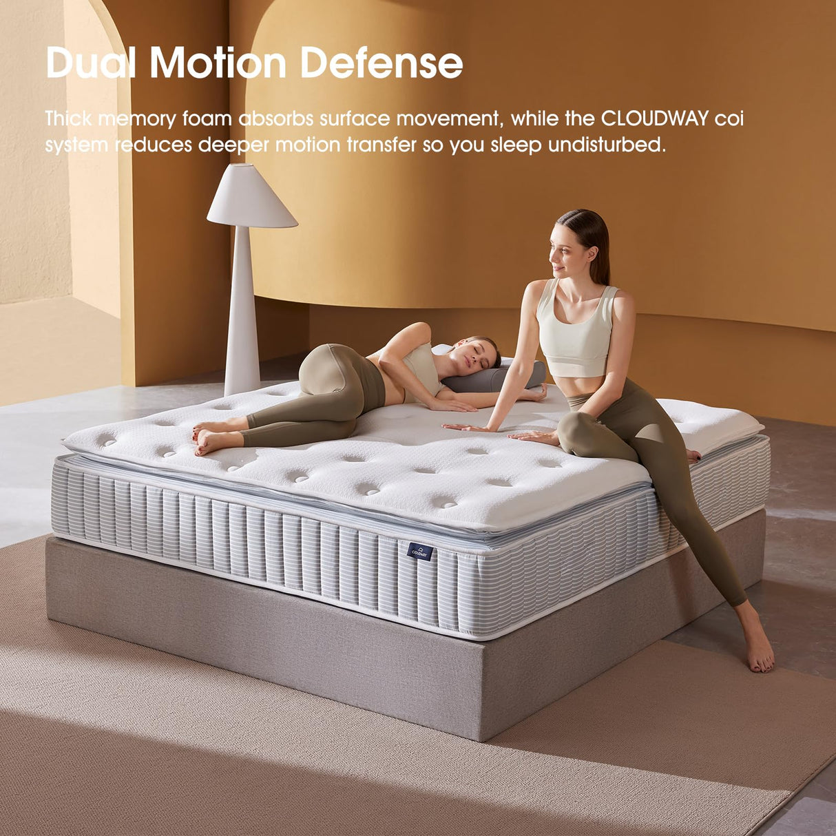 CIOUDWAY – Queen Mattress 14 Inch – Real Hybrid Mattress with Dual-Cooling, 2” Ventilated PCM Memory Foam, Reinforced Edge Support, Zoned Coils for Pressure Relief and No Motion Transfer CIOUDWAY