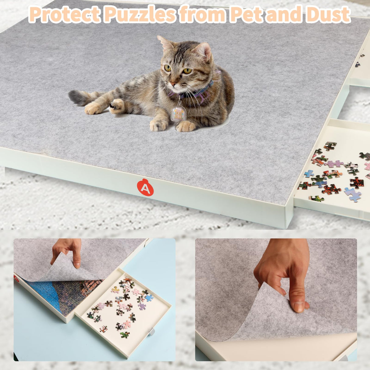 BZseed 1500 Pieces Puzzle Board with Drawers and Cover, Lightweight Design Puzzle Tables for Adults with Drawers BZseed