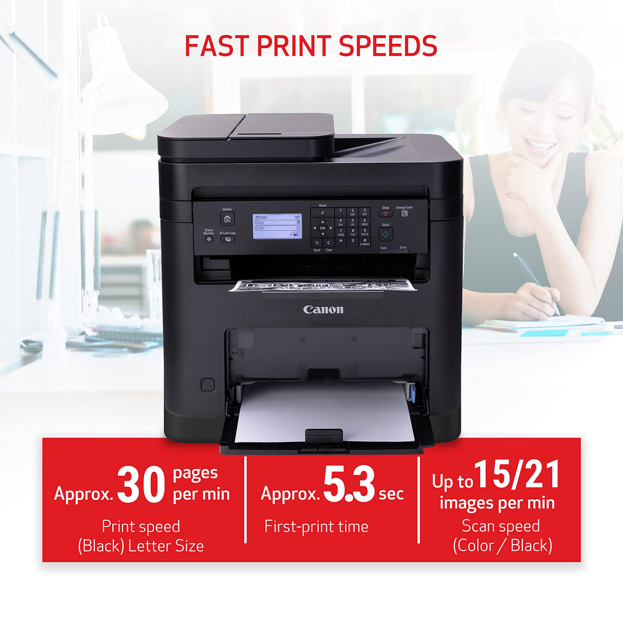 Canon imageCLASS MF273dw - Wireless Monochrome Laser Printer, Print, Copy and Scan with Auto Document Feeder, Black Canon