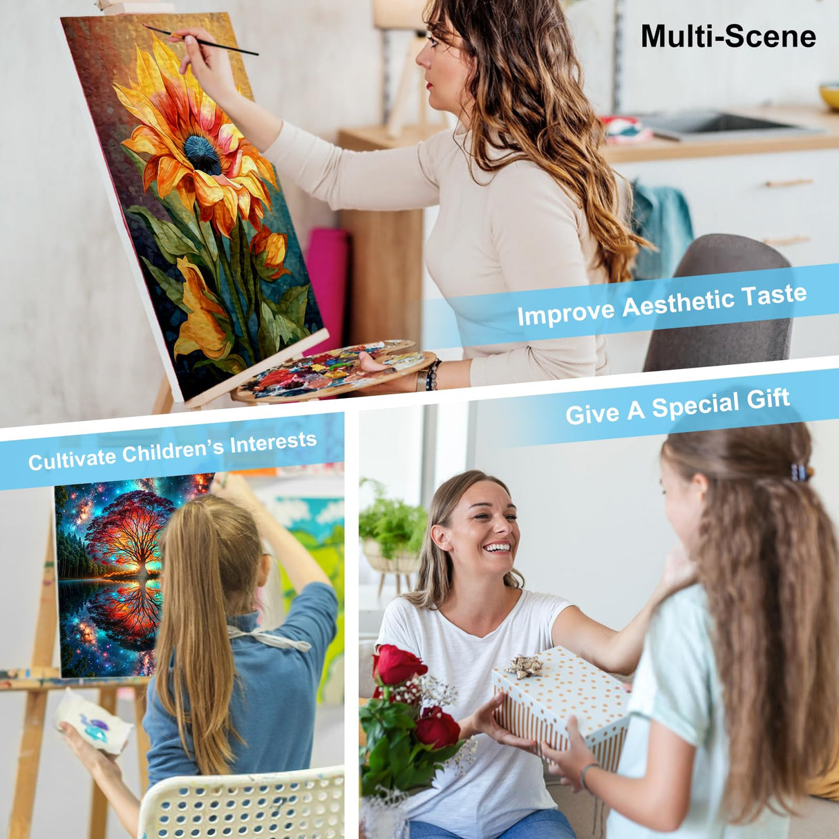 Paint by Numbers Kit for Adults - Tree of Life Acrylic Adult Paint by Number Kits on Canvas for Beginner, Tree of Life DIY Oil Painting by Numbers for Adults Kit, Perfect for Home Decor Gift 16"x20" Offito