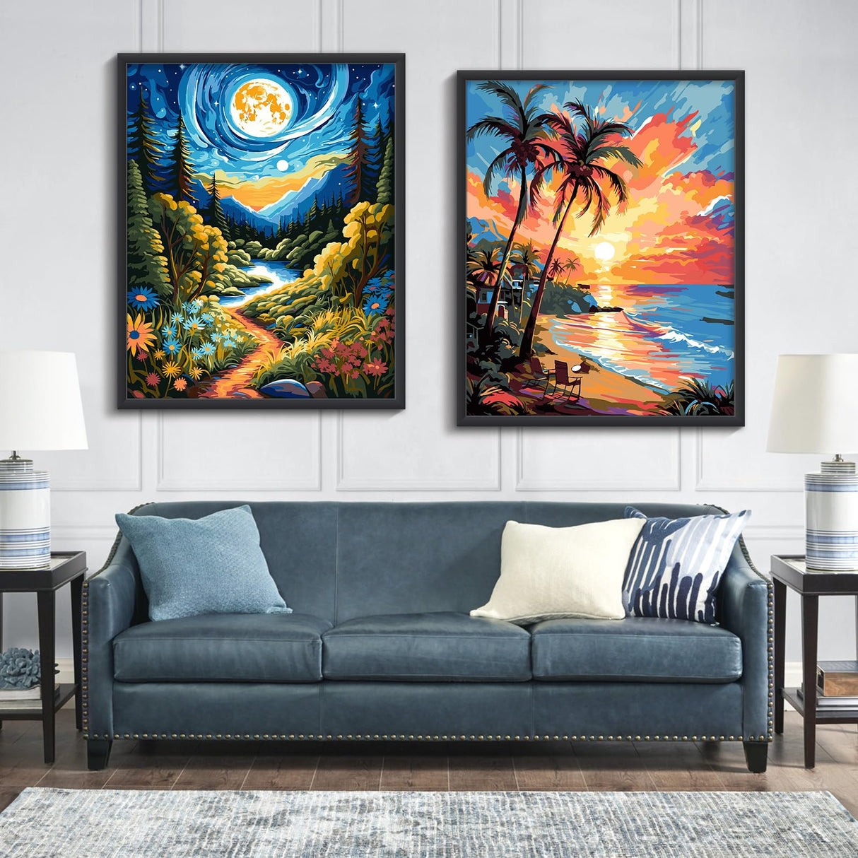 ZTOTZ Paint by Numbers Kit for Adults,Painting by Numbers Kit Landscape,Moon Landscape Paint by Numbers Adults on Canvas,Number Painting for Home Wall Decor 16x20Inch(Mountain) ZTOTZ