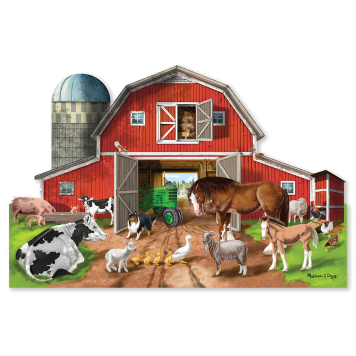 Melissa & Doug Busy Barn Shaped Jumbo Jigsaw Floor Puzzle (32 pcs, 2 x 3 feet) - FSC Certified Melissa & Doug