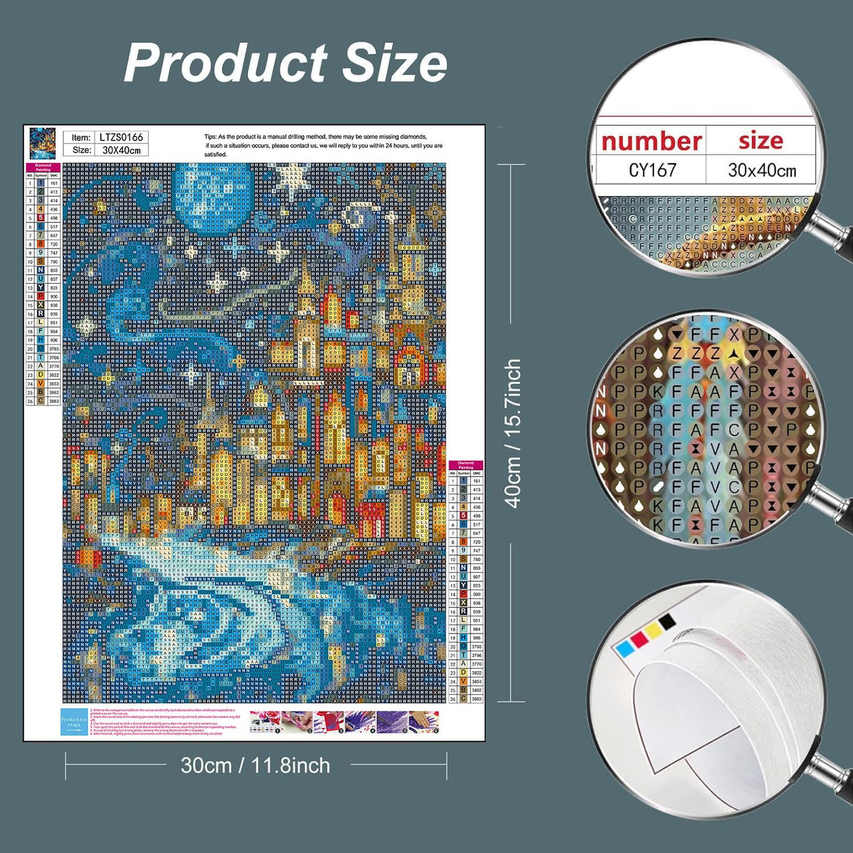 Lophomie Diamond Art Kits for Adults, 5D DIY Starry Night Diamond Painting Kits for Adults Beginners, Diamond Dots Kits Gem Arts Crafts for Home Wall Decor 12x16 Inch Lophomie