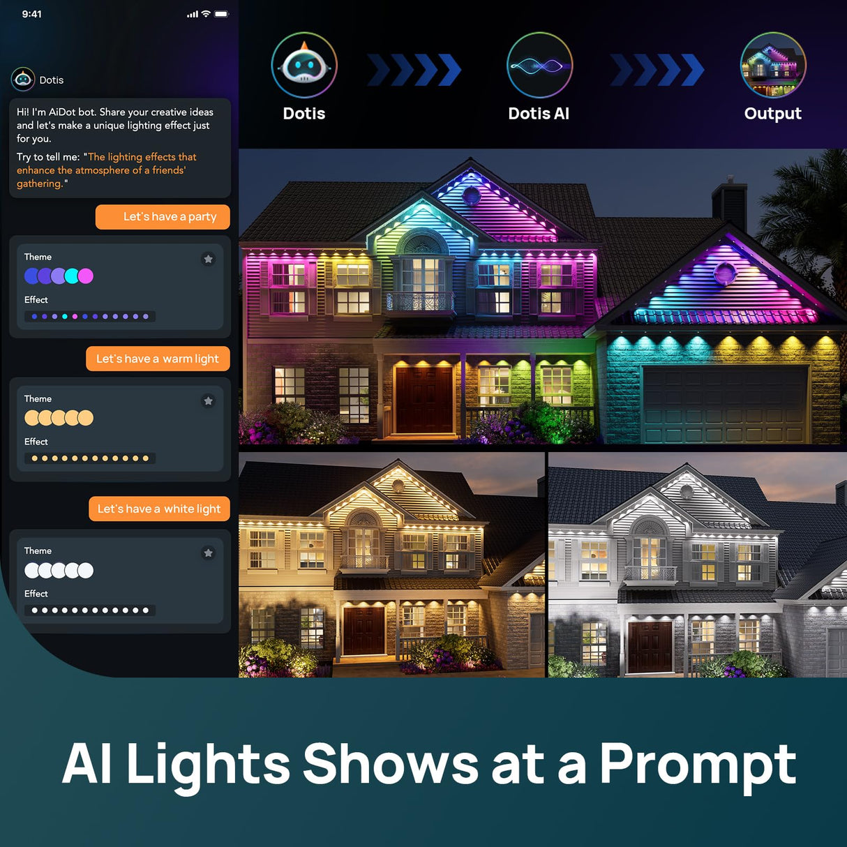 Linkind Permanent Outdoor Lights HP5,Smart AI RGBTW 100ft Christmas Lights, 85 Scenes Modes for Daily Holiday Halloween Decorations,IP67 Waterproof, Works with Alexa,Google Assistant Linkind