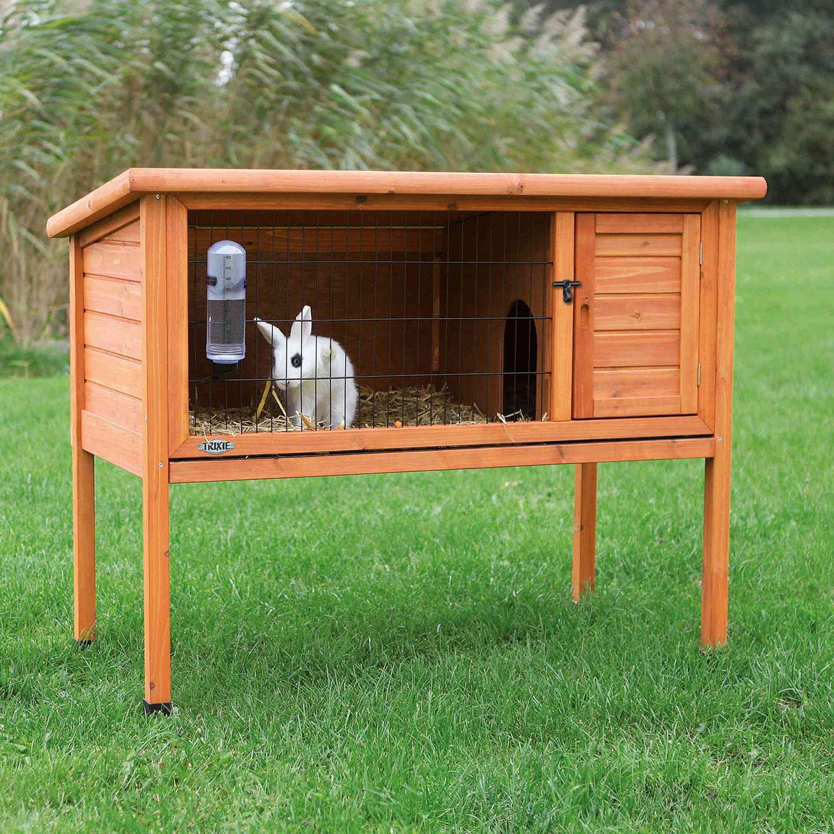TRIXIE natura Elevated Rabbit Hutch, Single Hutch, for Rabbits or Guinea Pigs, Large TRIXIE