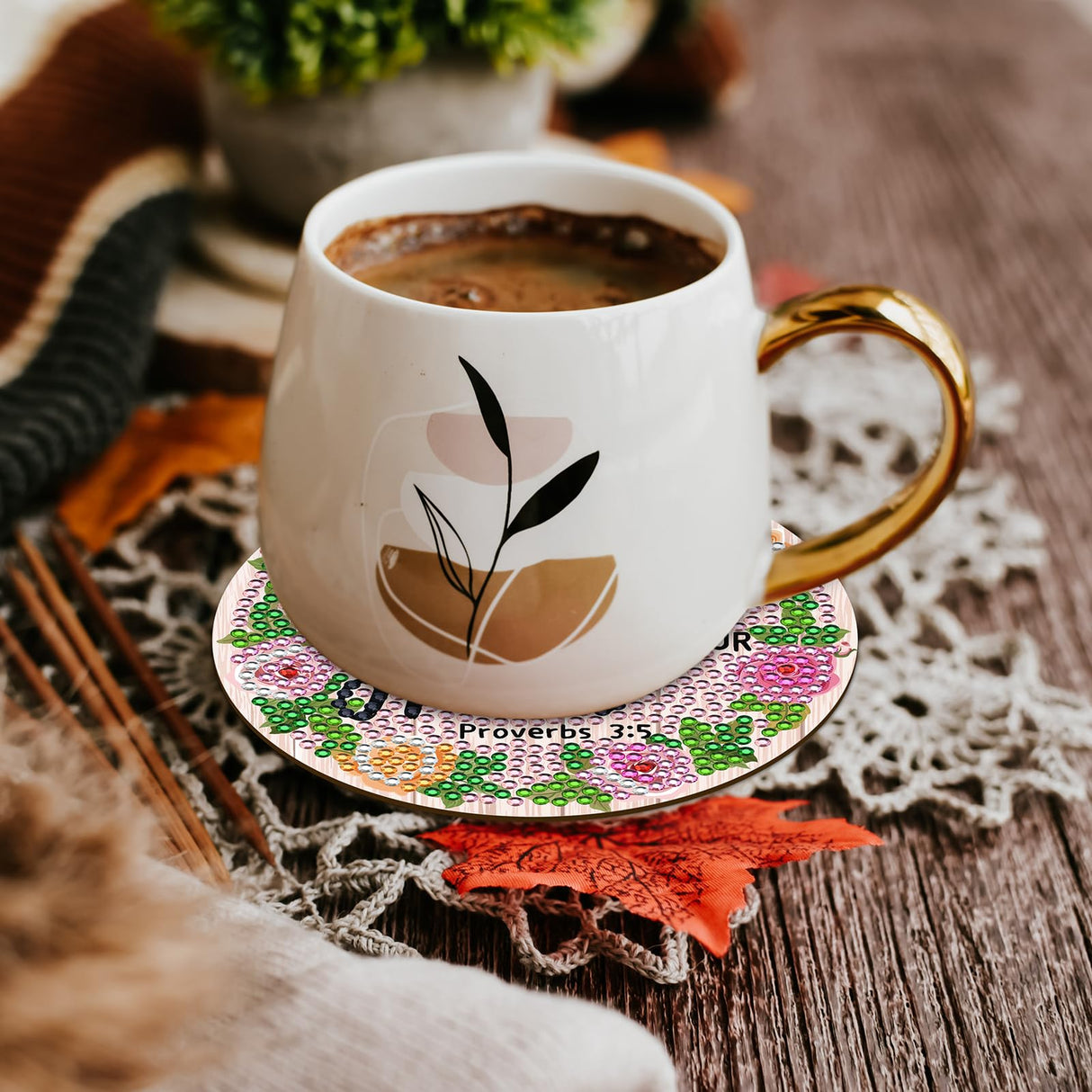 Sitsink Christian Diamond Painting Coasters - 8 Pcs Christian Bible Verse Diamond Art Coasters Kit, DIY Diamond Dot Coasters Kits for Adults, Bible Verse Diamond Painting Coasters Kits with Holders Sitsink