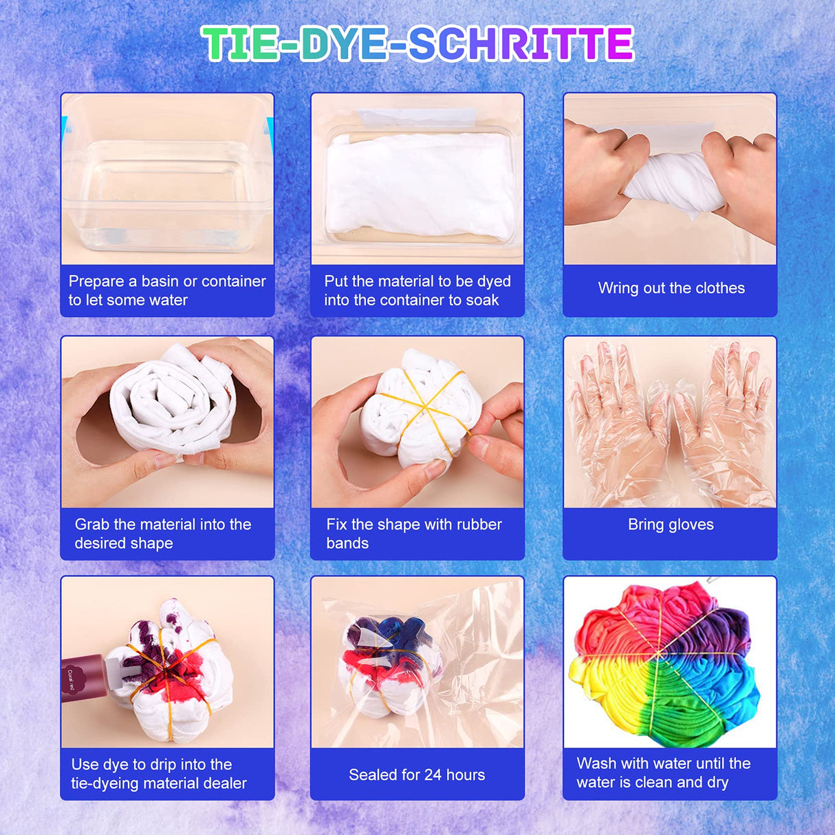 Tie Dye Kit 32 Color All-in-one Clothing Dye Kit, Permanent Fabric Dye Kit for Kids, Adults, Large Group Handmade Party Activity, DIY Bright Neon Tye Dye Kit MojiDecor