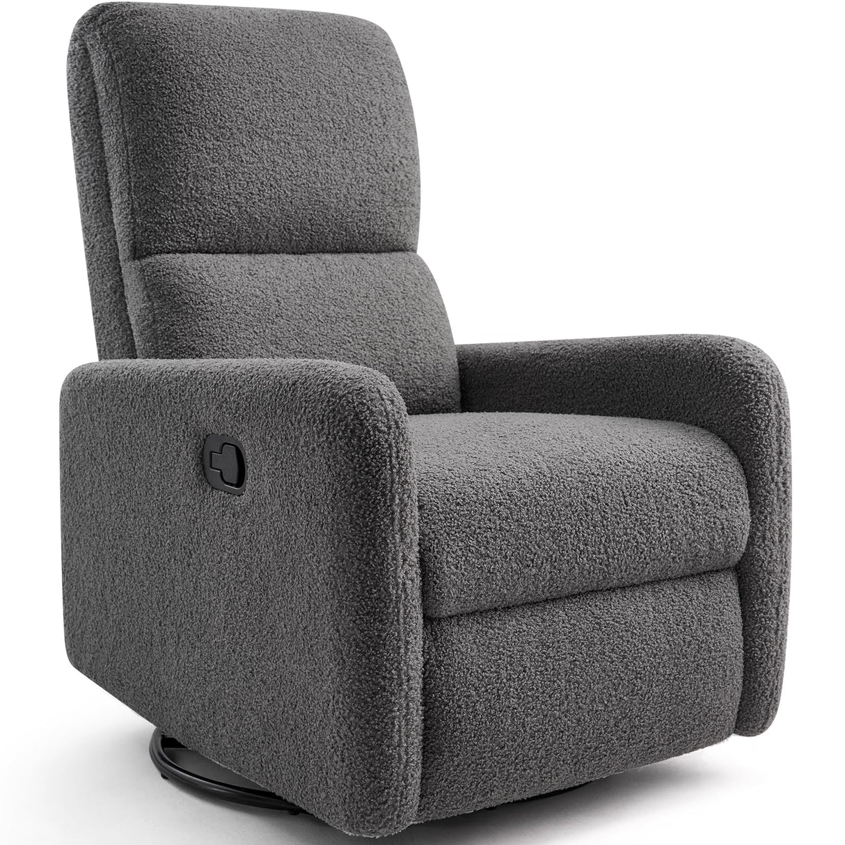 Jocisland Swivel Glider Rocking Recliner Chair for Adults, Nursery Rocker Reclining, Comfy Upholstered Single Sofa Armchair for Living Room Bedroom Nursing, Teddy Gray Jocisland