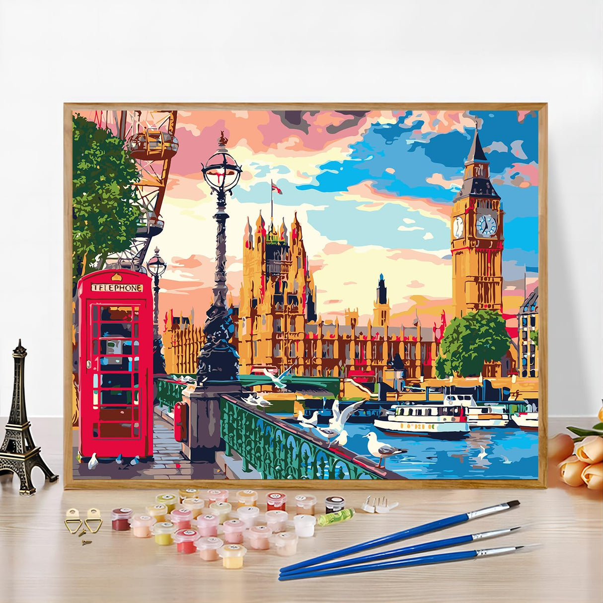 QUITEDEW Paint by Number for Adults Beginner,City Paint by Numbers,Big Ben Paint by Number Suitable for Home Wall Decoration 16x20 Inch QUITEDEW