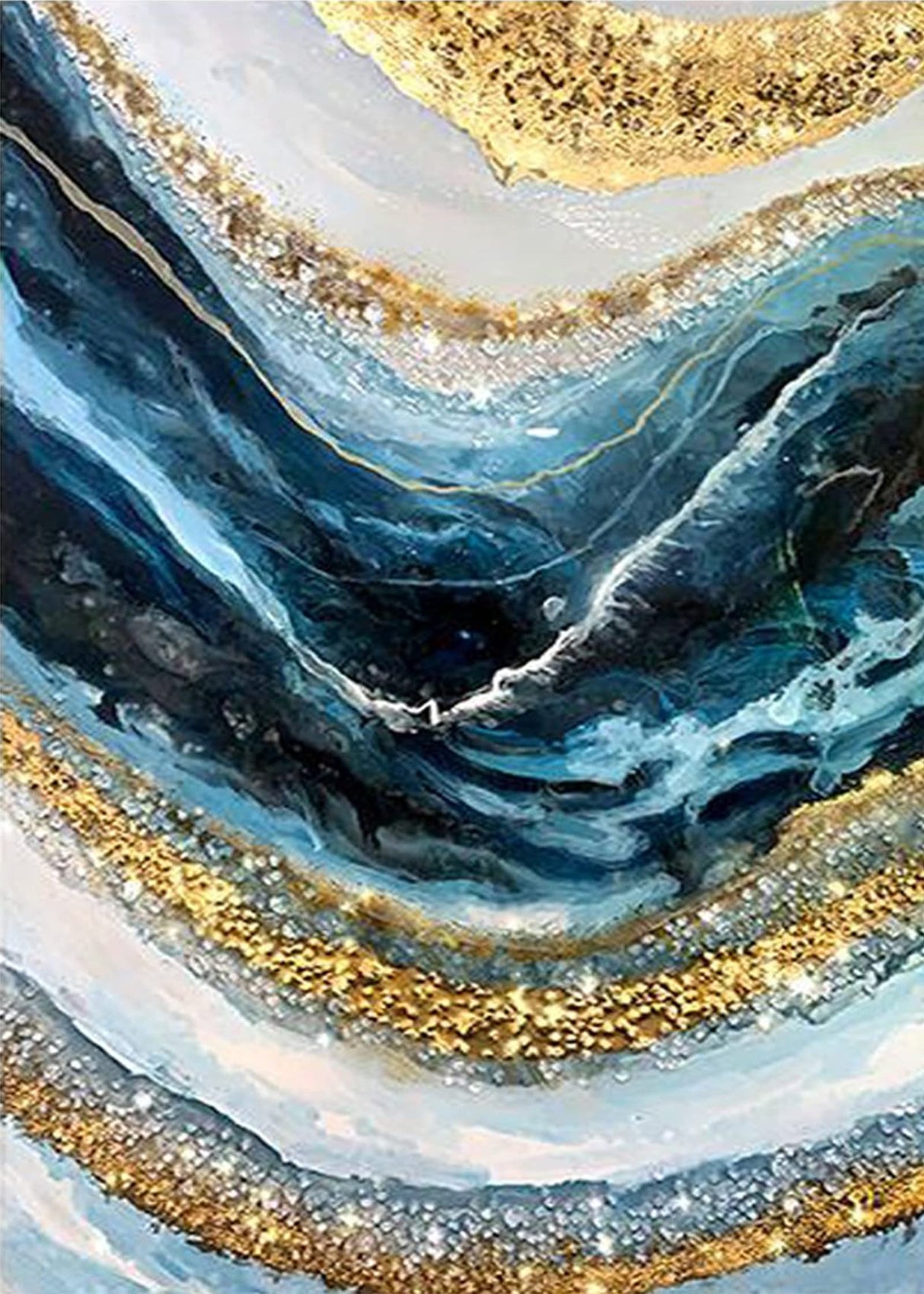 JATOK Abstract 5D Diamond Painting Kits for Adults Landscape Wave Paint with Diamonds Full Round Embroidery Pictures Arts Kits Diamond Art Kits for Home Wall Decor 11.8x15.7in JATOK