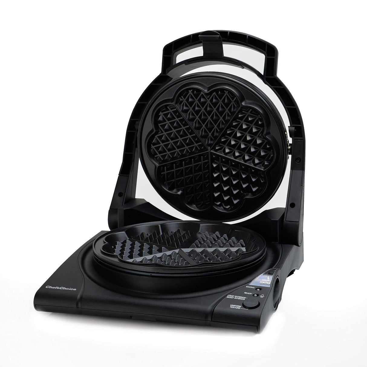 Chef’sChoice 840 WafflePro Taste / Texture Select Waffle Maker Traditional Five of Hearts Easy to Clean Nonstick Plates, 5-Slice, Silver Chef's Choice