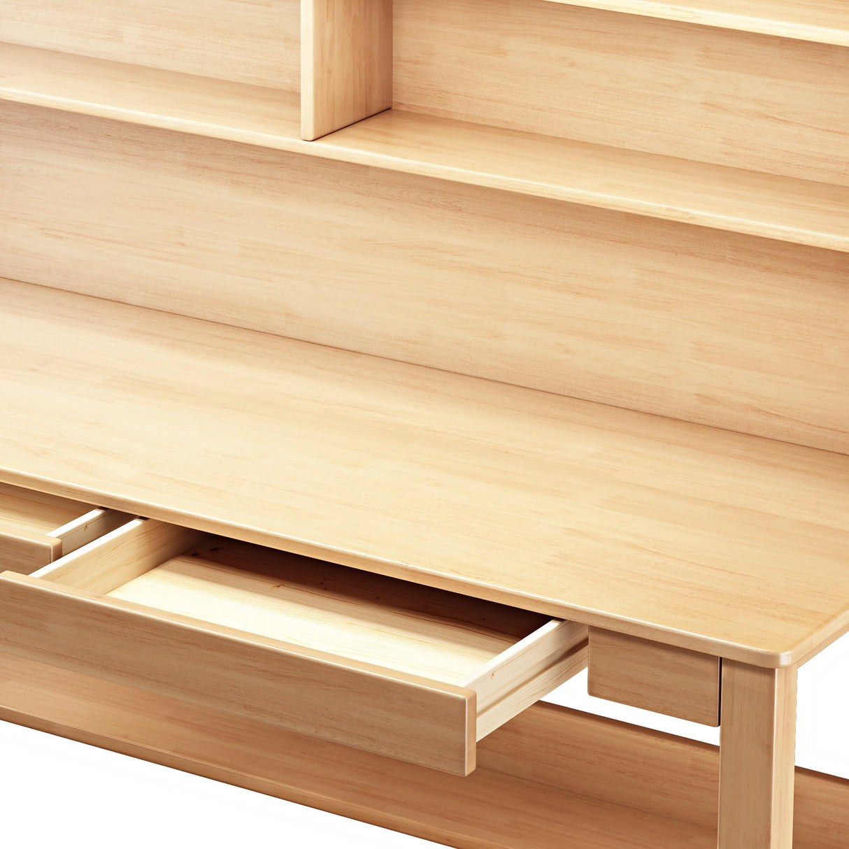 BALANBO Kids Desk Kids Table with Hutch for Children Wood Table Solid Wood Desk Two Positions Suitable for Two People Suitable for Children's Study Adult Home Office and Other Places(Natural) BALANBO