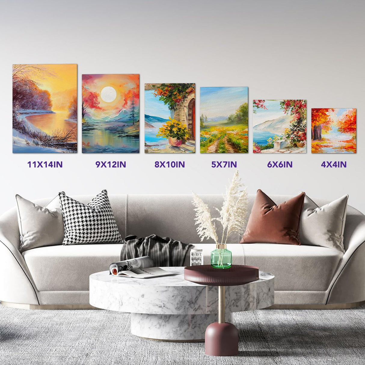 ESRICH Canvas Boards for Painting 20 Multi Pack Paint Canvas Panels 11x14, 9x12, 8x10, 6x6, 5x7, 4x4 Blank Canvases for Painting-Cotton Primed Painting Canvas for Acrylic, Oil, Gouache & Tempera ESRICH