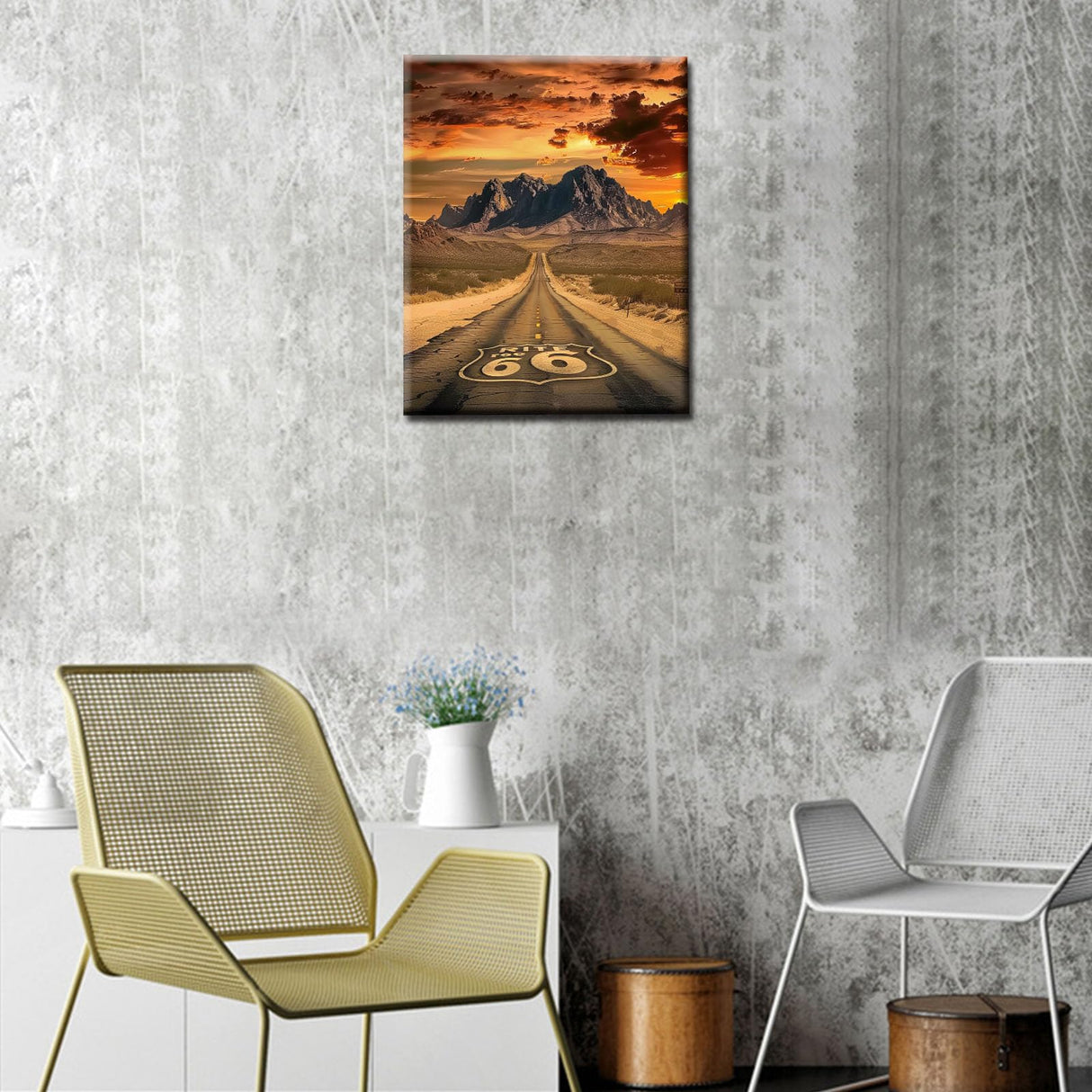 Native America Painting Route 66 USA Paint by Number Kits 16 x 20 inch Landmark Canvas DIY Natural Mountain Oil Painting for Kids Adults Beginner with Brushes and Acrylic Vintage Art(Without Frame) Tucocoo