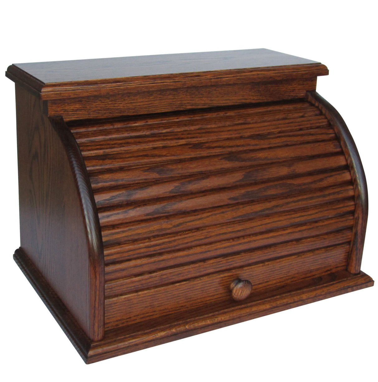 Amish Handcrafted Amish Valley Products Roll Top Bread Box Storage Oak Bin Wooden (Sorrel) Amish Handcrafted
