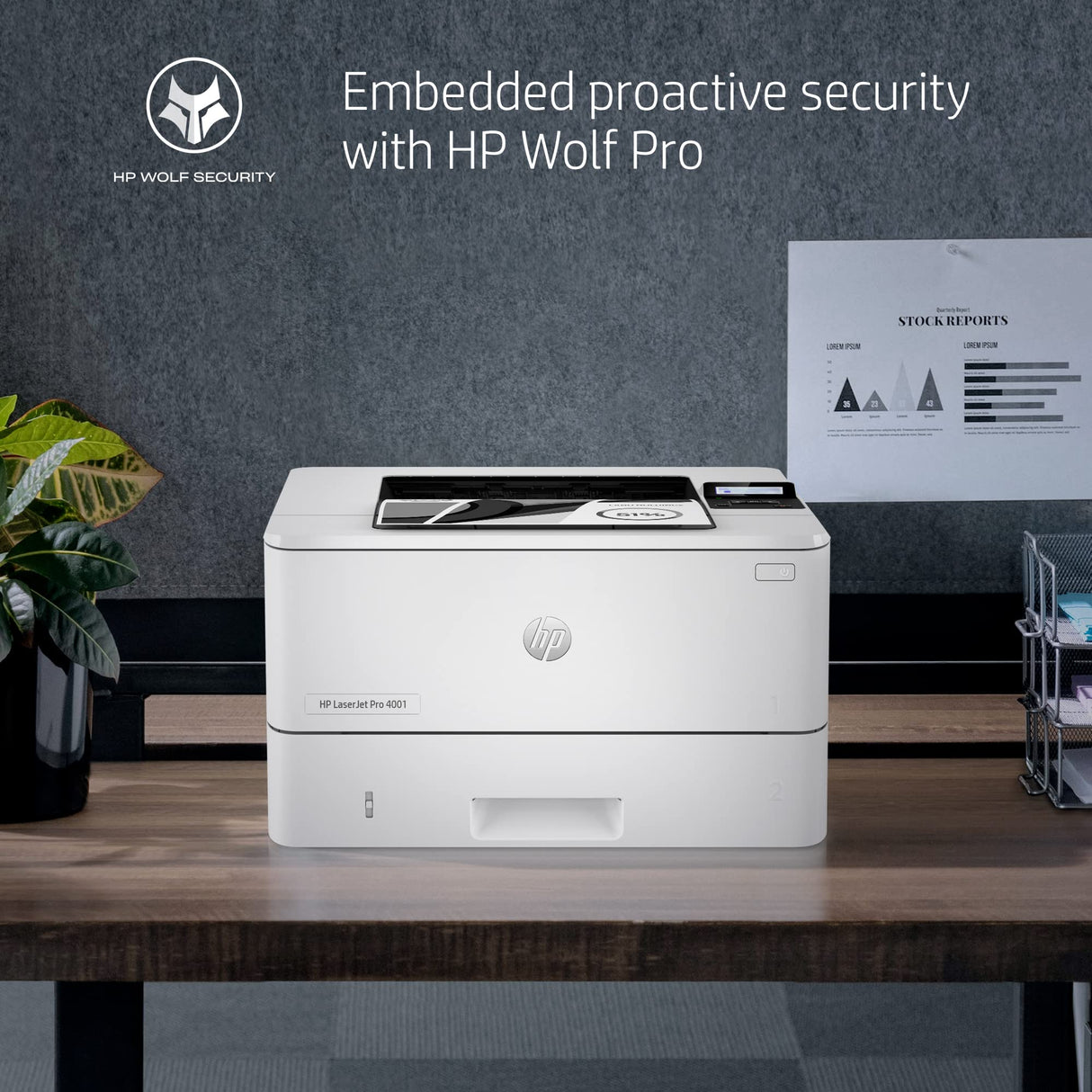 HP LaserJet Pro 4001n Black & White Printer (Renewed) HP