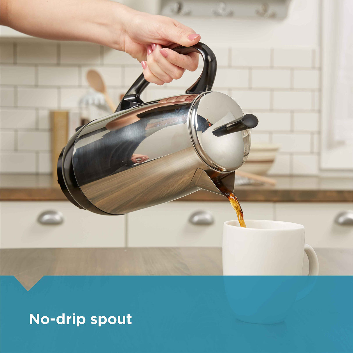 Farberware 12 Cup Electric Coffee Percolator, Coffee Maker with Stainless Steel Basket, Automatic Keep Warm, No-Drip Spout Farberware