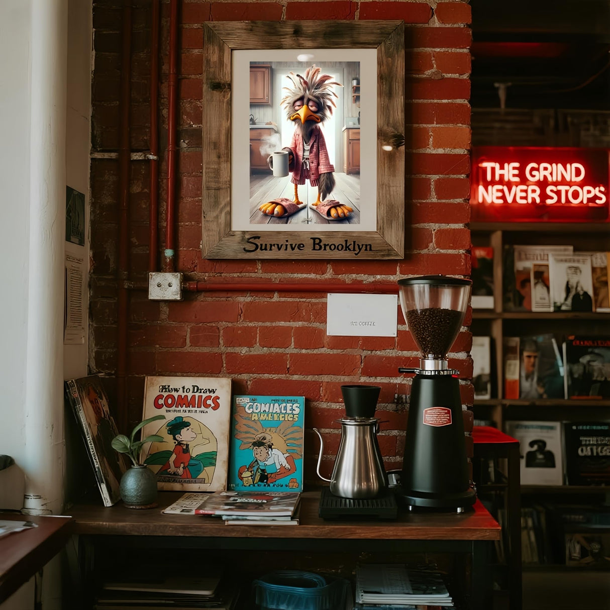 5D Diamond Art Kits for Adults Beginners,Tired Bird DIY Full Round Drill Diamond Painting Kits,Animal Coffee Paint by Diamonds Dots Gem Art Easy,Home Wall Decor11.8x15.7 Inch Acelii