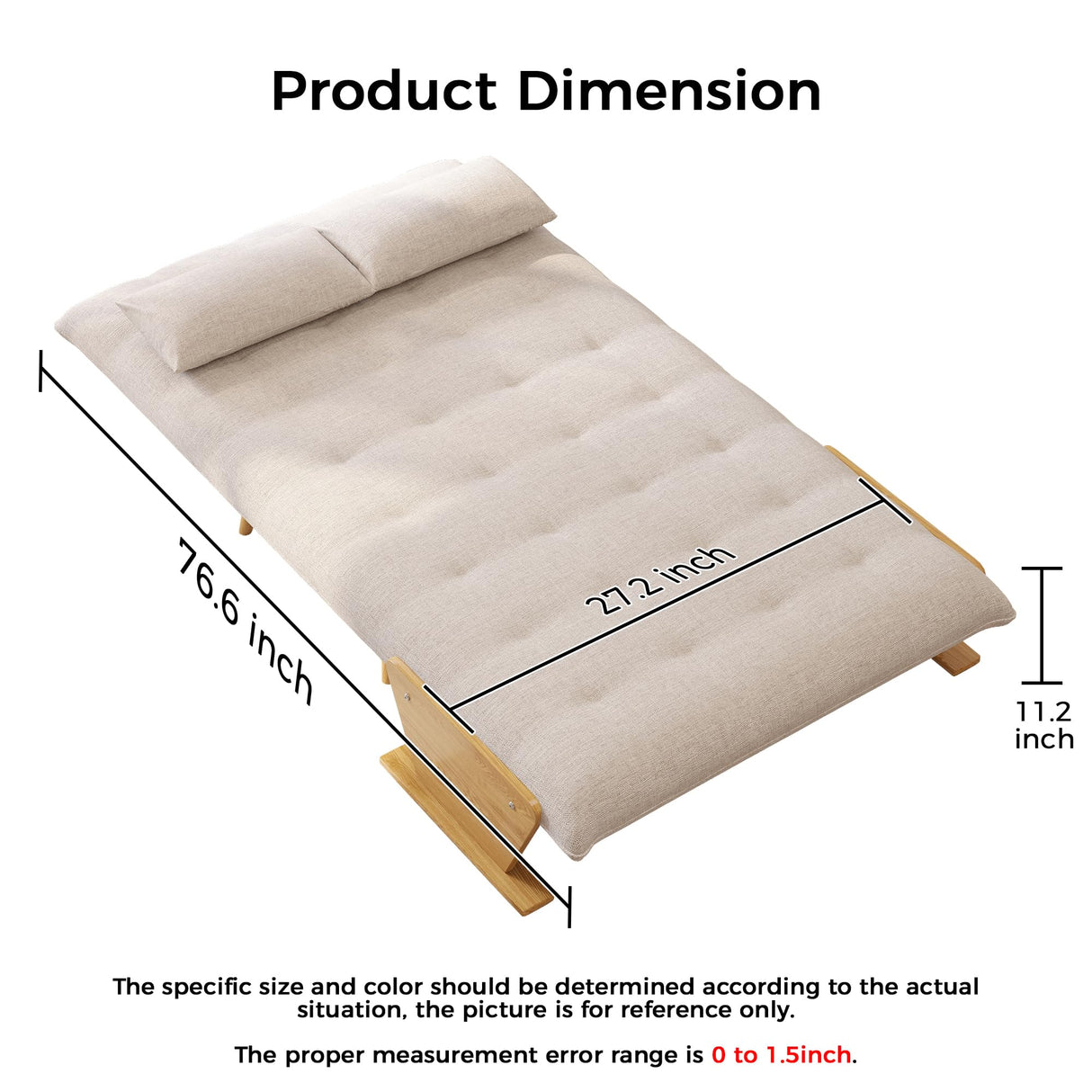 JASIWAY Convertible Chair Bed Sleeper for Adults, Linen 3-In-1 Convertable Single Sleeper Chair for Small Spaces, Trifold Futon Chaise Lounge that Turn into Beds, Adjustable Backrest (76.6"D X 44.9"W) JASIWAY