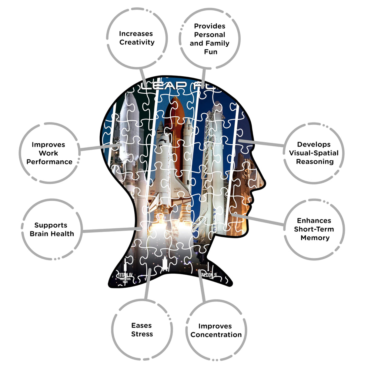 AQUARIUS NASA Rocket Grid Puzzle (1000 Piece Jigsaw Puzzle) - Glare Free - Precision Fit - Virtually No Puzzle Dust - Officially Licensed NASA Merchandise & Collectibles - 20x28 in AQUARIUS