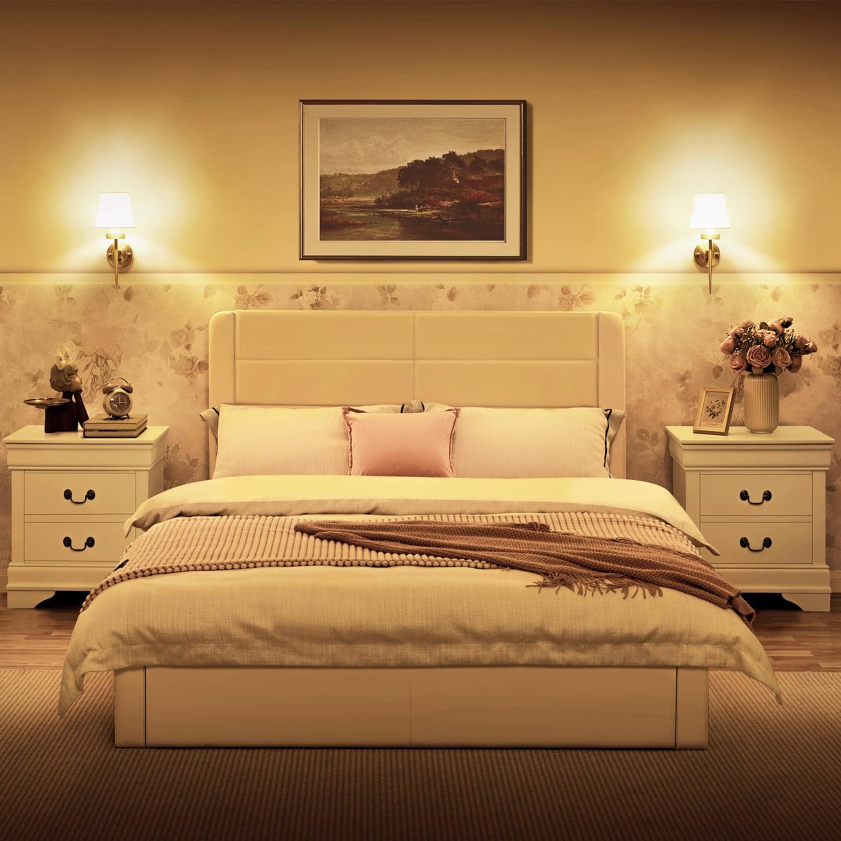 Yaheetech Fully-Assembled Nightstands Set of 2, 2-Drawer Nightstands Large Classic Bedside Tables with Storage, Wooden Painted Storage Cabinet for Bedroom, 21.5″L×16″W×24.5″H, White Yaheetech