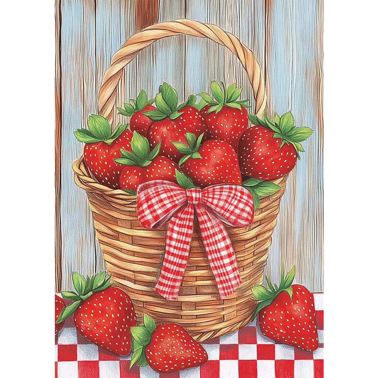 GHHKUD Strawberry Diamond Painting Kits for Adults, DIY 5D Summer Fruits Diamond Painting, Full Drill Flowers Diamond Art Kits Art Pictures Perfect for Relaxation and Home Wall Decor 30x40cm GHHKUD