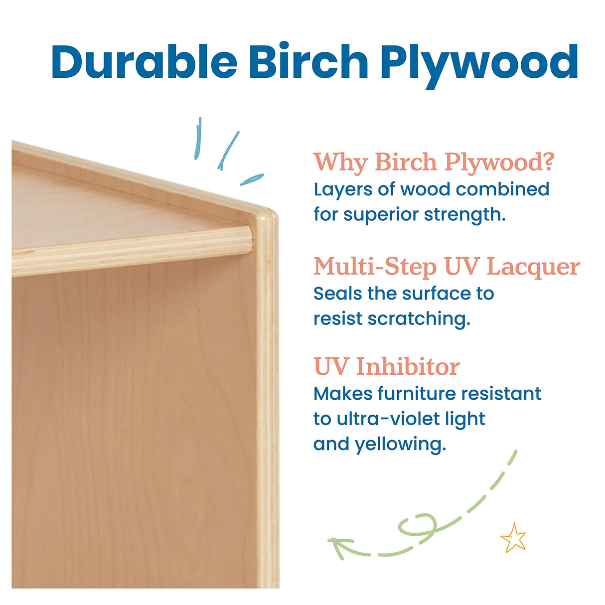 ECR4Kids Play Kitchen Storage Cupboard, Wooden Playset, Natural ECR4Kids