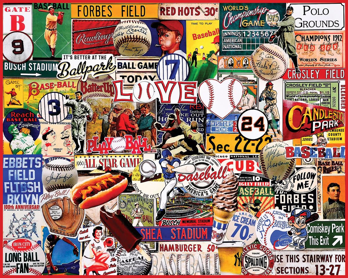 White Mountain Puzzles - I Love Baseball - 1000 Piece Jigsaw Puzzle White Mountain