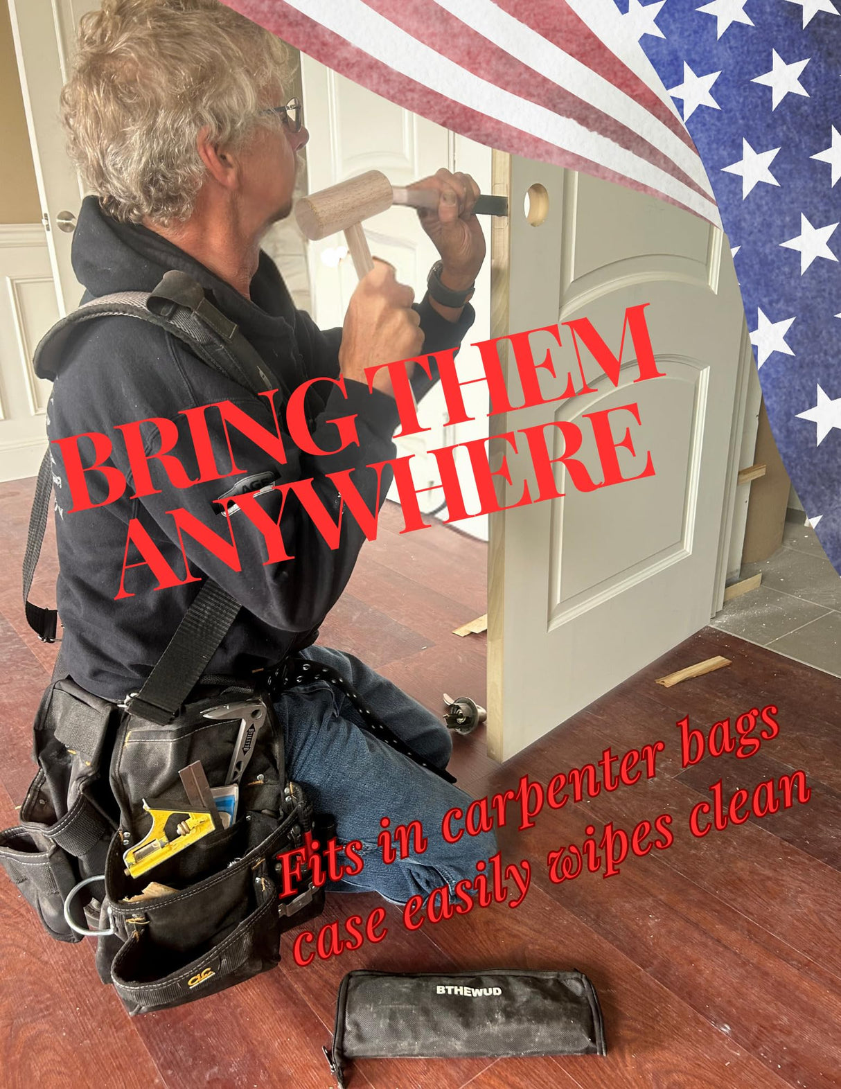 Wood Chisel Set – set of 4 Woodworking Chisels w/CR-V Steel Blades, Zipper Bag - Anti-Rust Coating Wood Chisels for Woodworking - Lightweight & Durable Carpenter Tools for Woodworking BTHEWUD