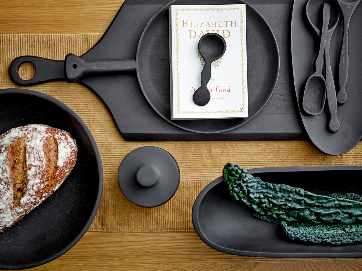 Bloomingville Mango Wood Footed Bowl, Black Bloomingville