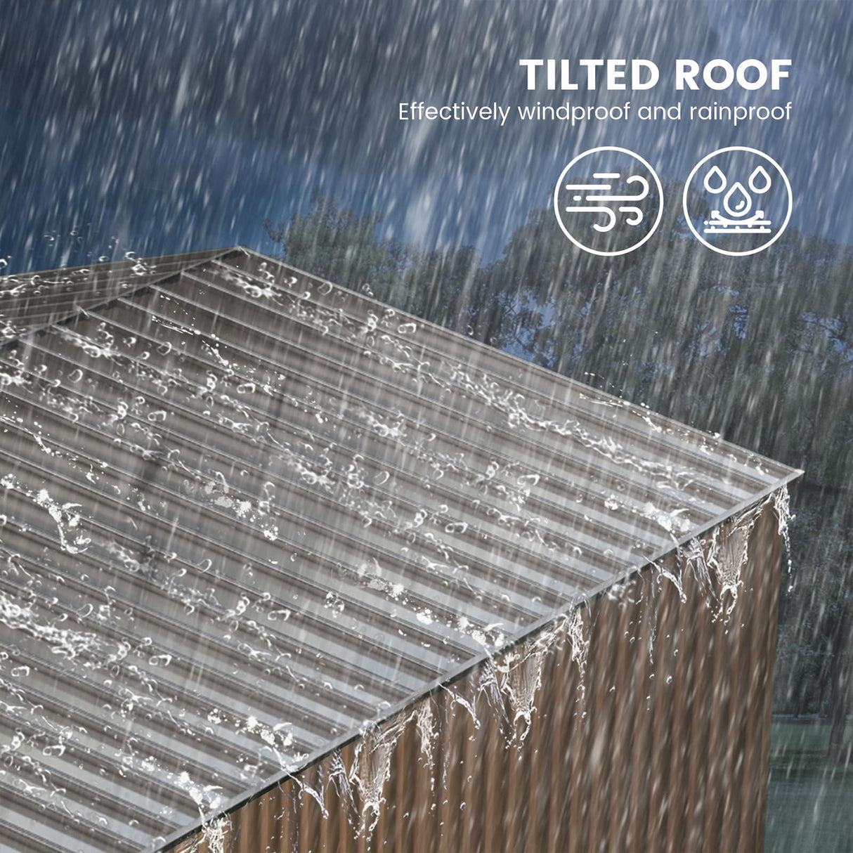 10x12 Ft Outdoor Metal Storage Shed, Galvanized Steel Garden Sheds with Lockable Doors, Extra Large Utility and Tool Storage for Patio Lawn Backyard Outside Use, Brown CuisinSmart