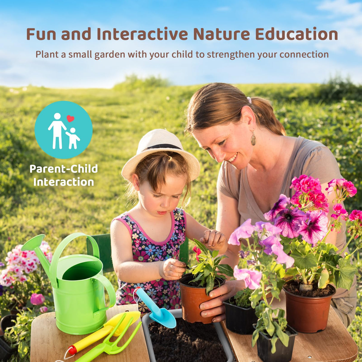 OOOK Potting Bench with Removable Sink, Potting Benches for Outside, Mud Kitchen for Kids Outdoor with Gardening Tools, Watering Can, Flower Pot, Ideal Gift for Boys and Girls 3+, Solid Fir Wood OOOK