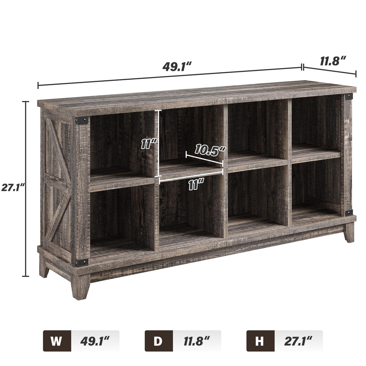 EnHomee 8 Cube Storage Organizer and Shelves, Cube Shelf Bookshelf for Home and Bedroom, Black Oak EnHomee