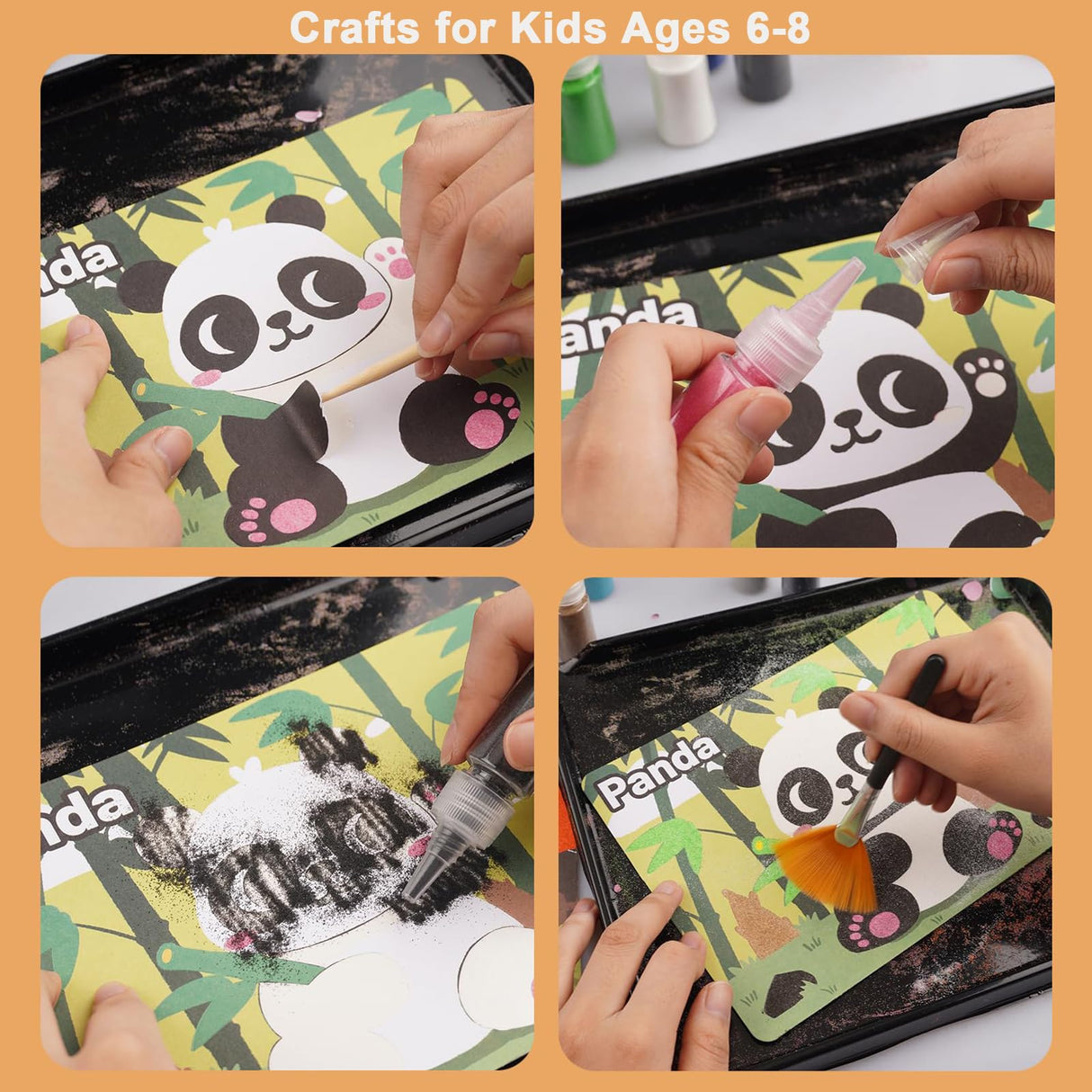 SIEOLL Animal Sand Art Kits for Kids,Crafts for Boys Girls Ages 4-8,DIY Learning Toys,Birthday Party Ideal Gifts SIEOLL