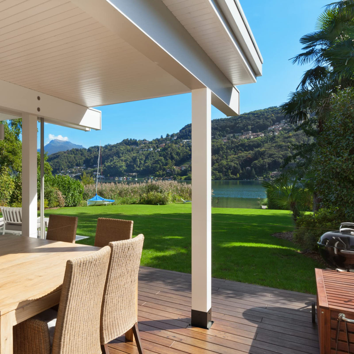 Kinchoix 4pc Pergola Post Base Heavy Duty Wood Post Support Kit for 4"x 4" (Actual 3.5 X 3.5 inch) DIY Wood Lumber Pergola Gazebo Deck Railing kit Hardware Kinchoix