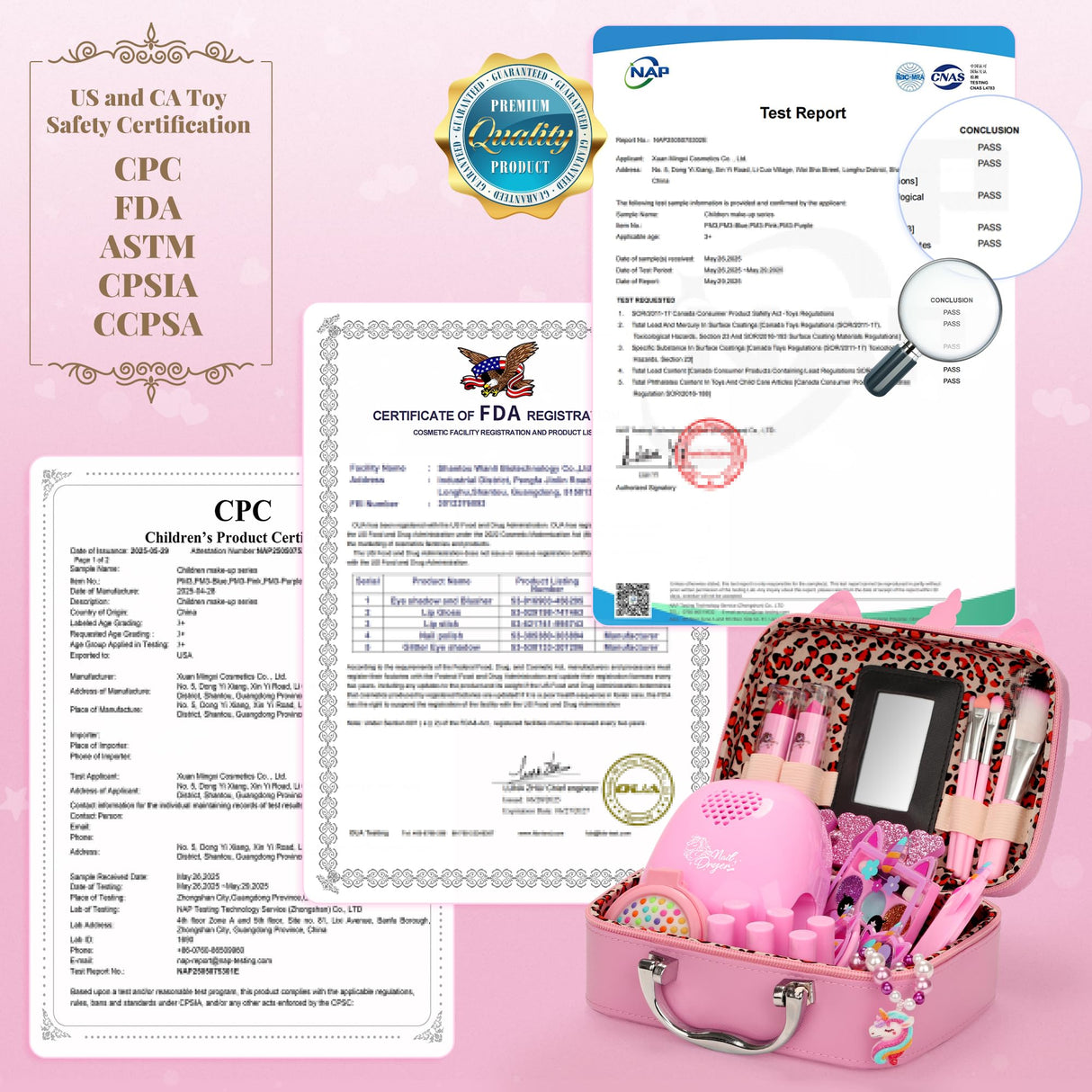 PERRYHOME Kids Makeup Kit for Girls, Kids Makeup Sets for Girls 5-8 Unicorn Washable Real Cosmetic Set Nail Polish Set, Toddler Birthday Gifts Princess Toys for 3 4 5 6 7 8 9 10 11 12 Year Old (Pink) PERRYHOME