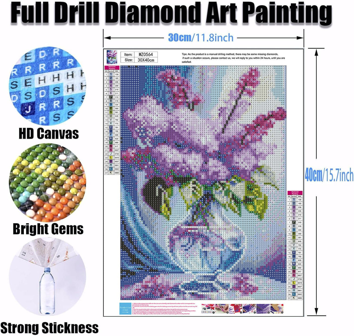 Ekuxom Flower Diamond Painting Kits for Adults, DIY 5D Diamond Art Sets for Adults Beginners, Full Drill Round Diamond Painting Crafts for Home Wall Art Decor 12x16 inch (Lavender Vase) Ekuxom