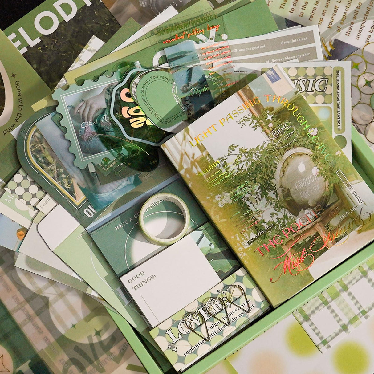 Funto Scrapbooking Kit(116 PCS), Life Collection Series-Until Sunset, Perfect for Bullet Scrapbooking Materials, Planner DIY Arts Craft Collage Funto